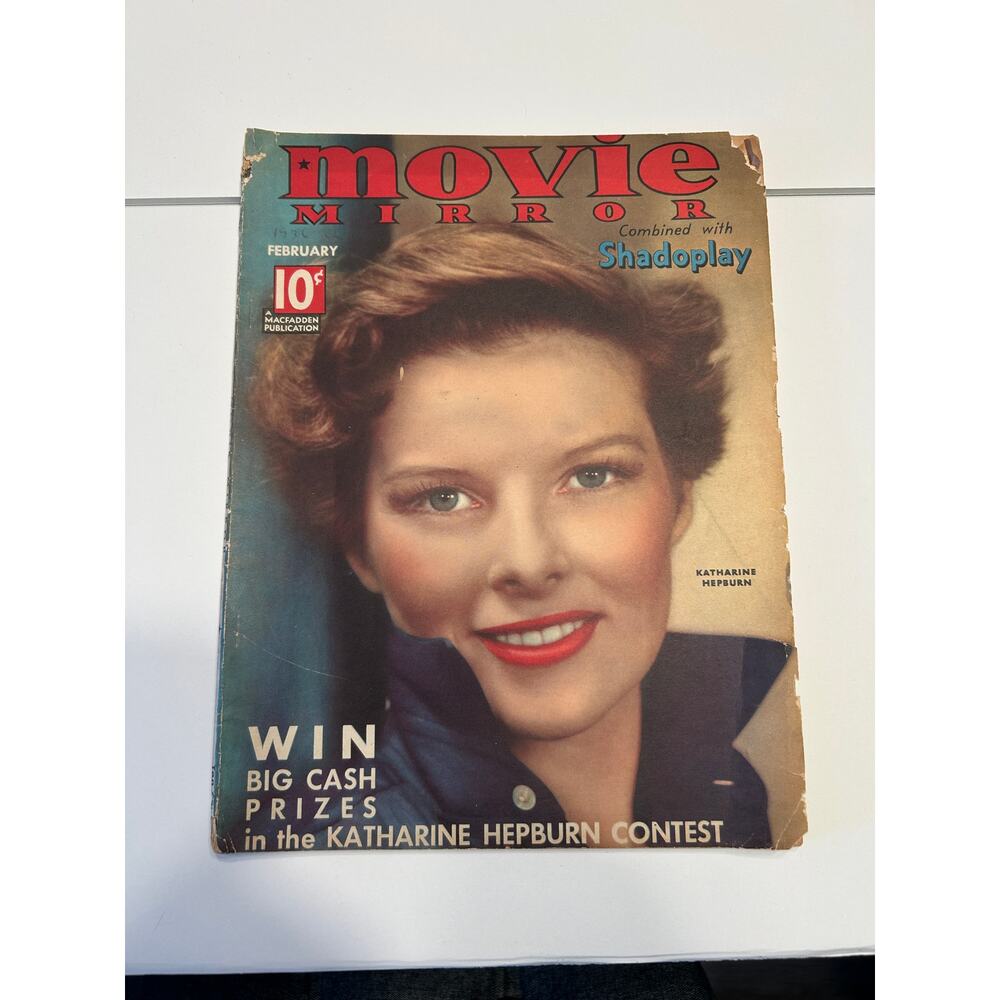 MOVIE MIRROR February 1936 Katharine Hepburn Hollywood film magazine Shadoplay